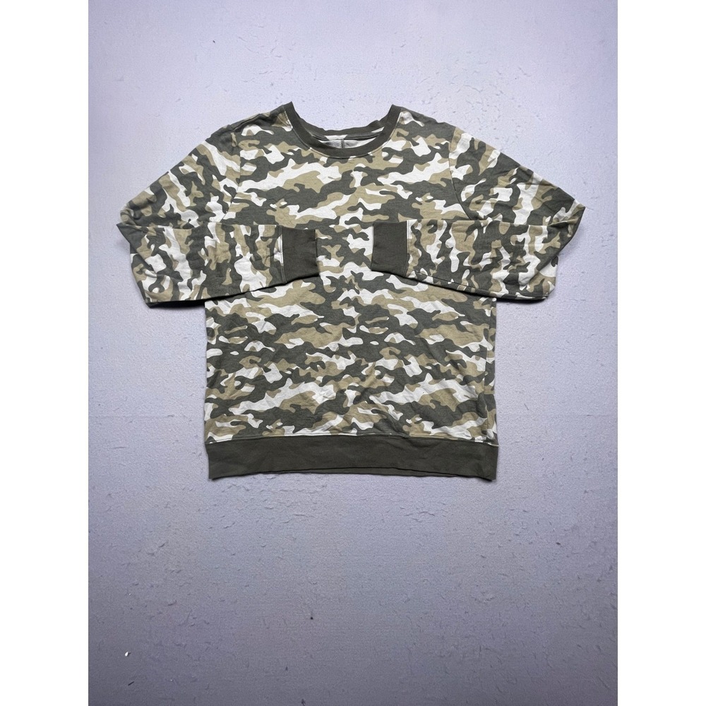 BCG Camo Sweatshirt Mens XL Green Camouflage French Terry Excellent